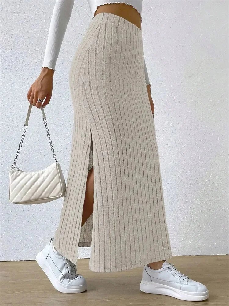 Elegant High Waist Maxi Skirt