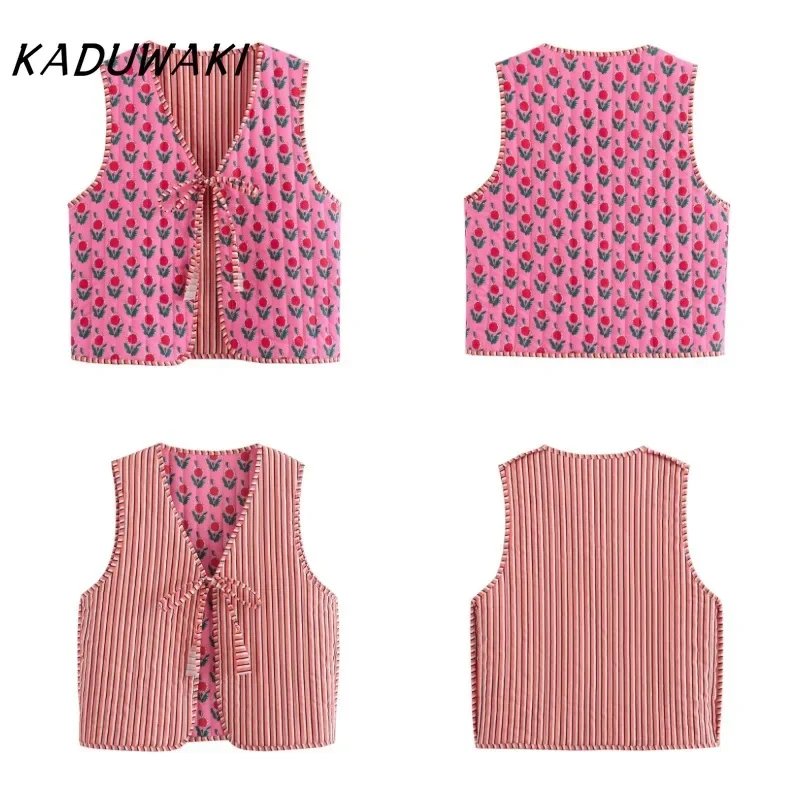 Reversible V-Neck Sleeveless Jacket