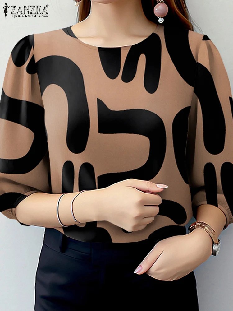 Elegant 3/4 Sleeve Office Blouse