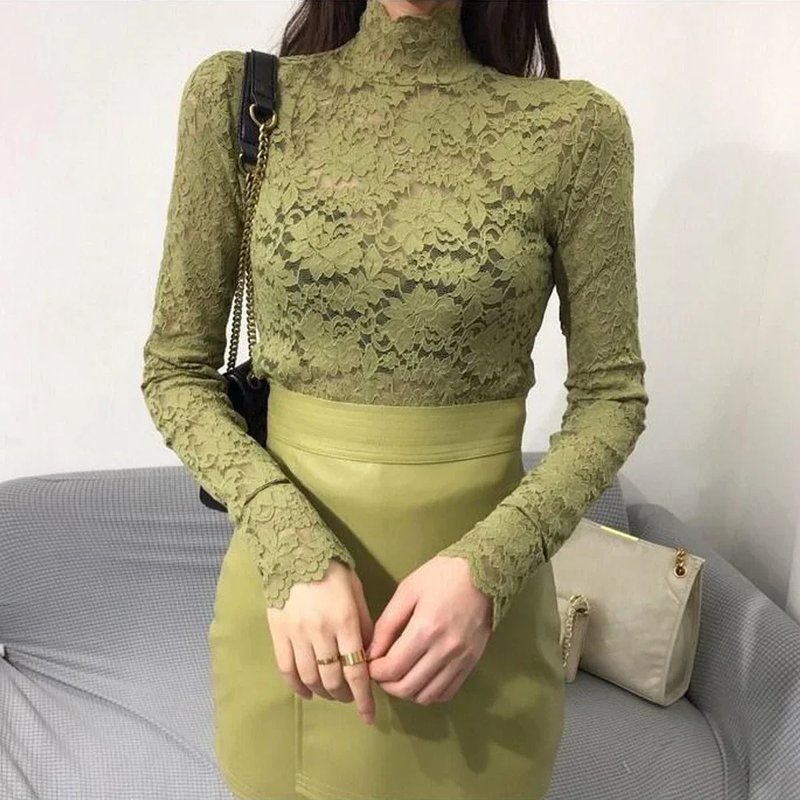 Elegant Lace Long Sleeve Blouse