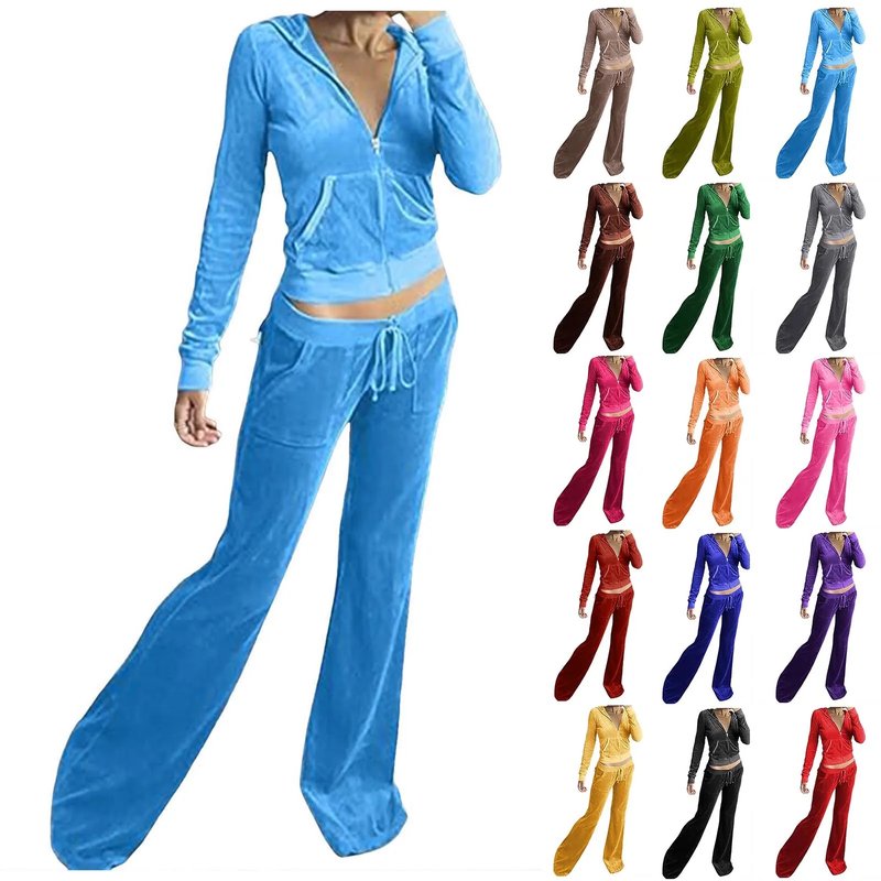 Chic Velvet Jogging Suit for Women