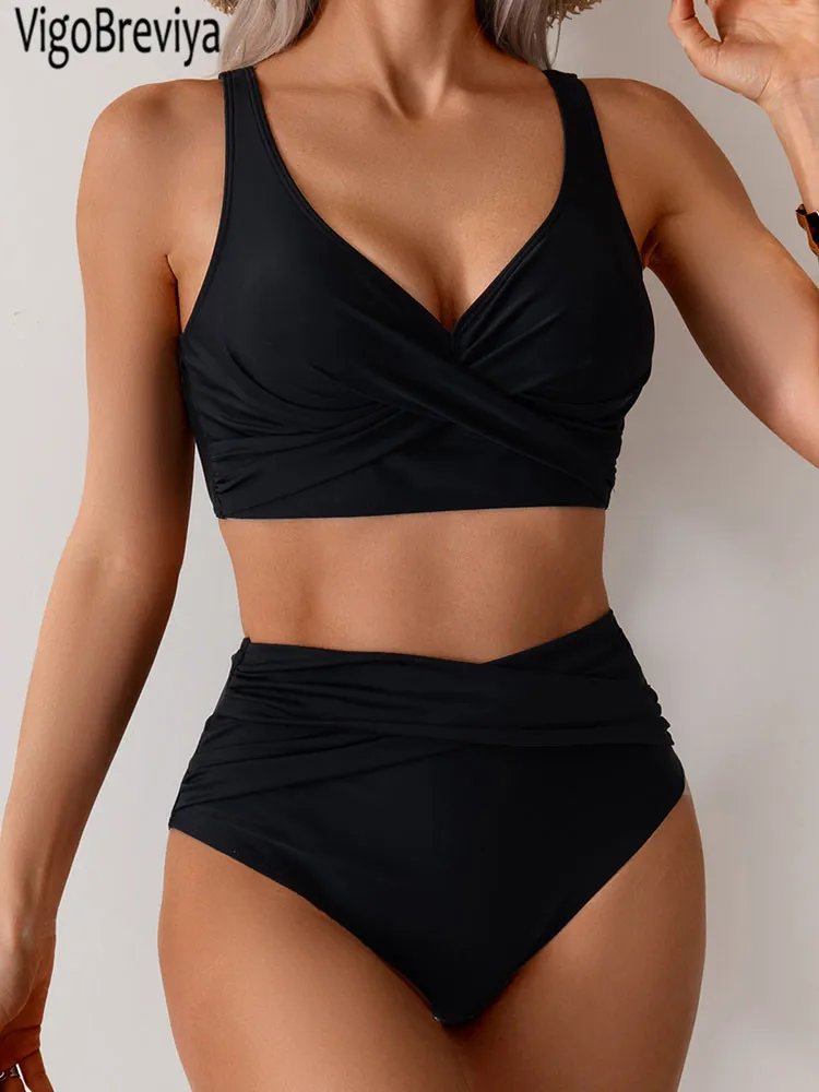 Stylish High-Waist Bikini Set