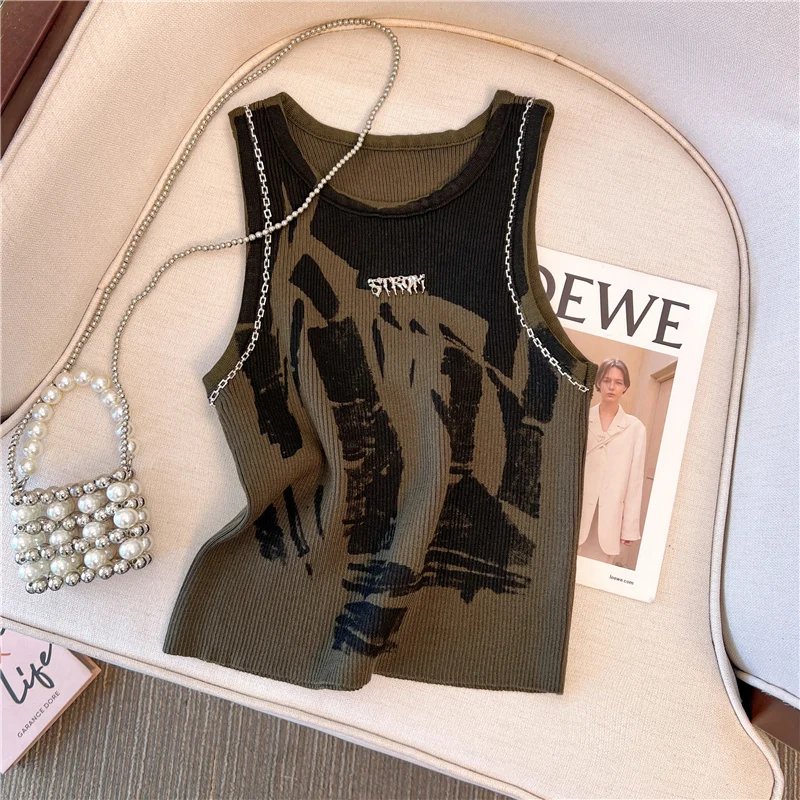 Y2K Tie Dye Graphic Tank Top