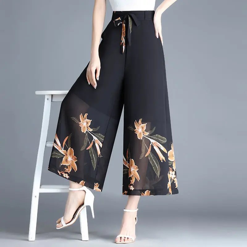 Summer Wide Leg Chiffon Pants