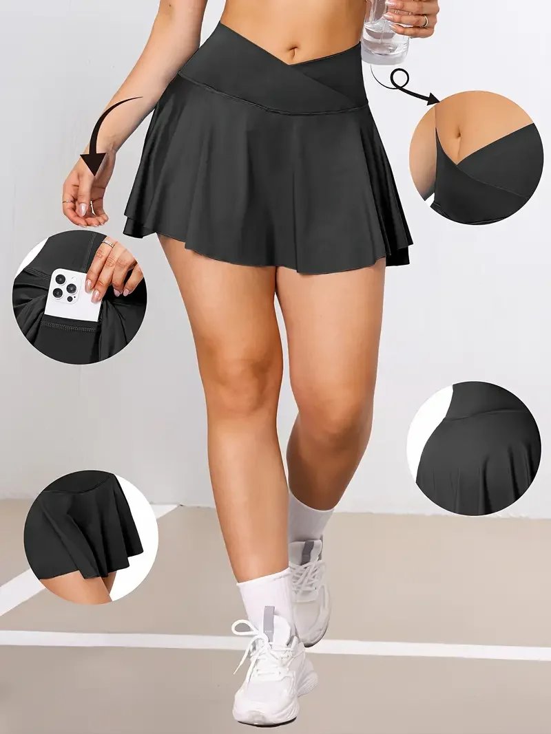 High-Waisted Tennis Skirt with Pockets
