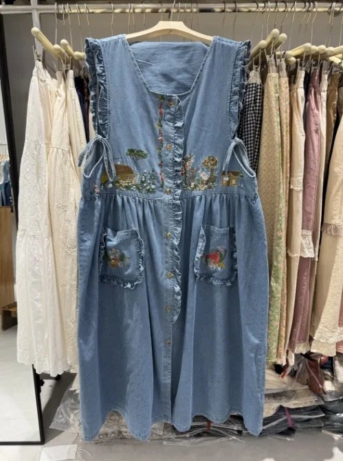 Vintage Mori Girl Denim Dress
