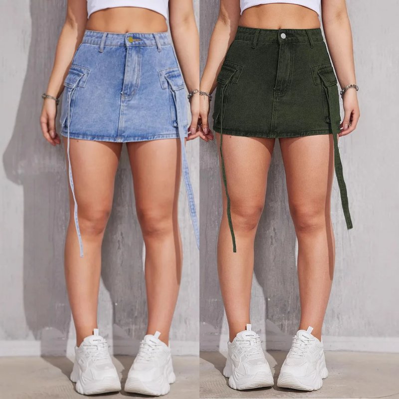 Stylish Distressed Denim Skirt