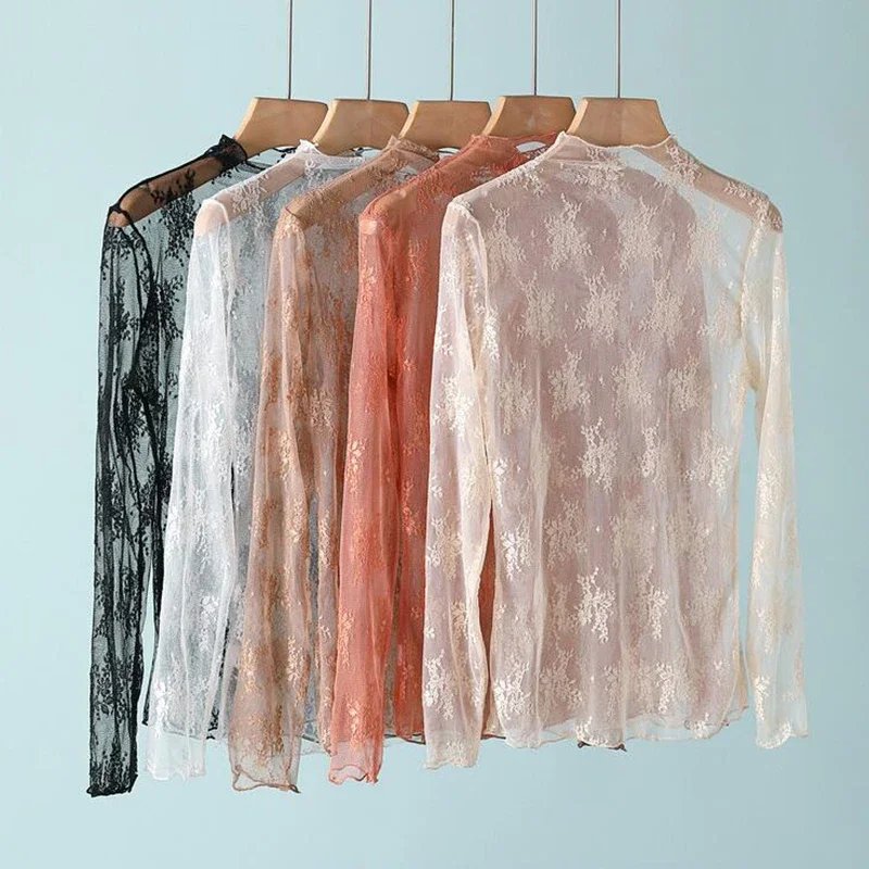 Floral Lace Mock Neck Blouse
