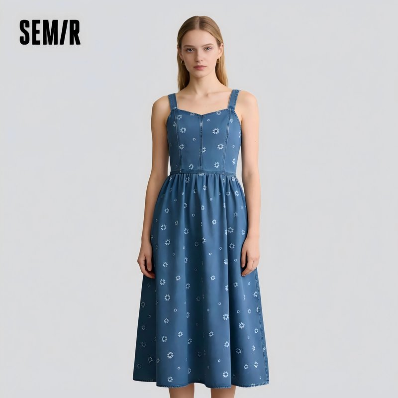 Trendy Semir Denim Jumper Dress