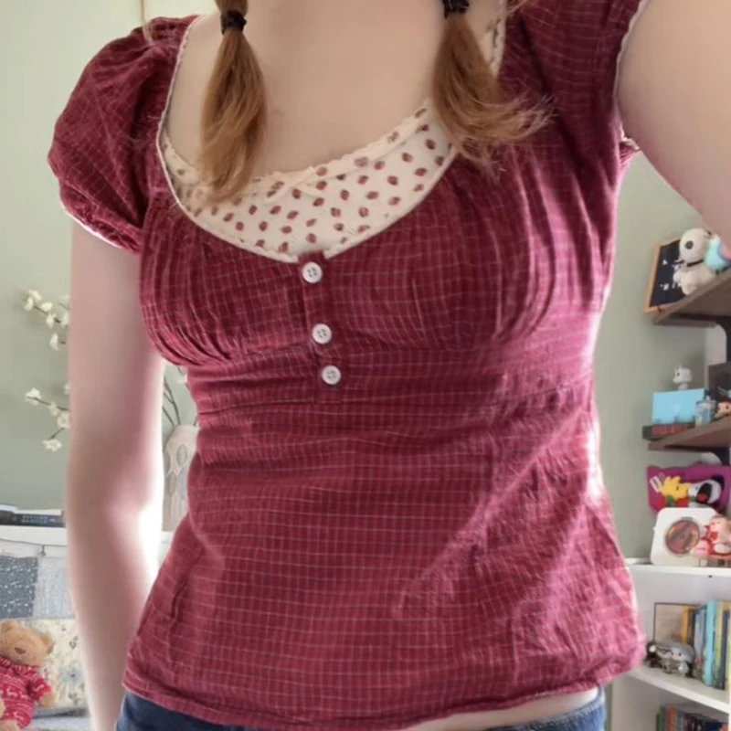 Retro Puff Sleeve Crop Top