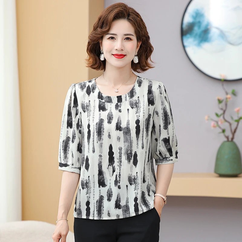 Chic Striped Chiffon Blouse