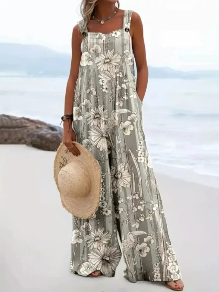 Elegant Plus Size Floral Jumpsuit