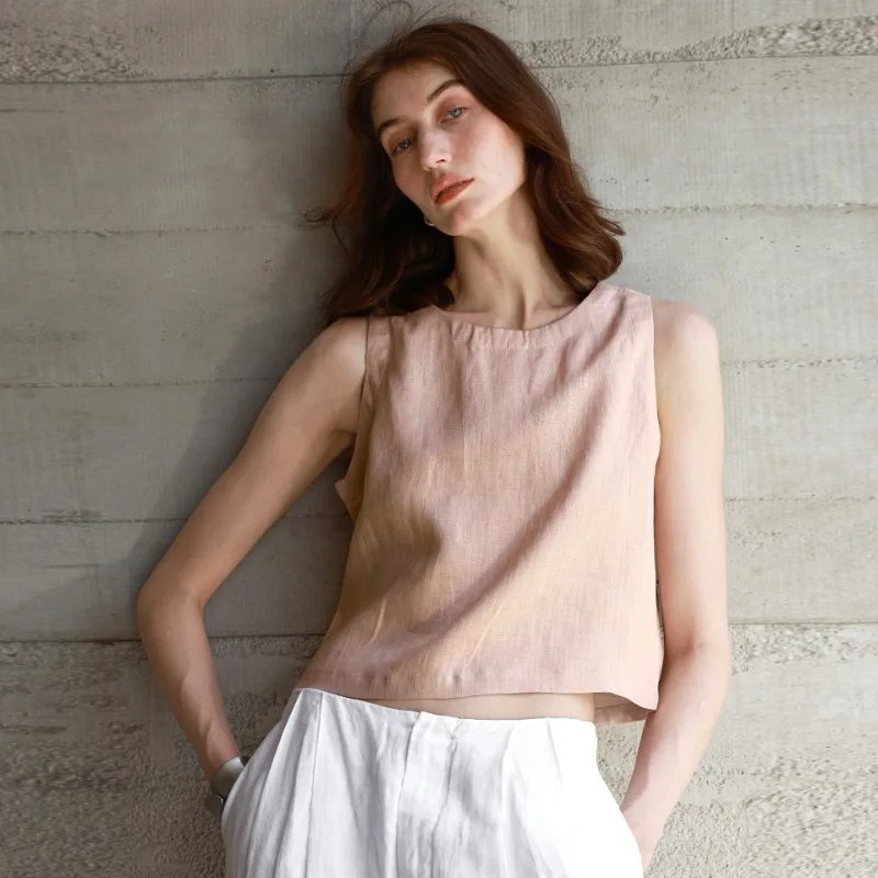 Versatile Linen Crop Top for Summer