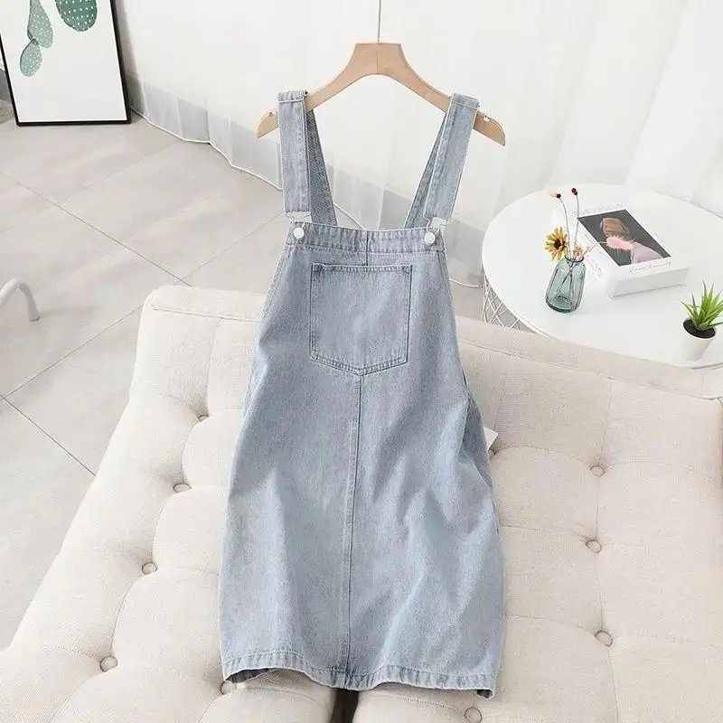 Casual Denim Pinafore Dress