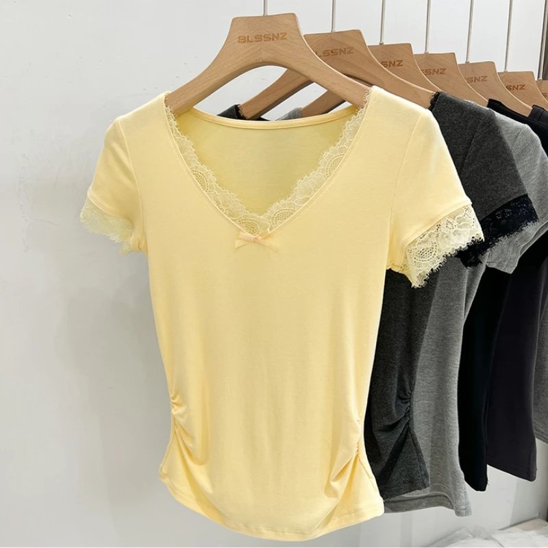 Butterfly Knot Lace Summer T-Shirt