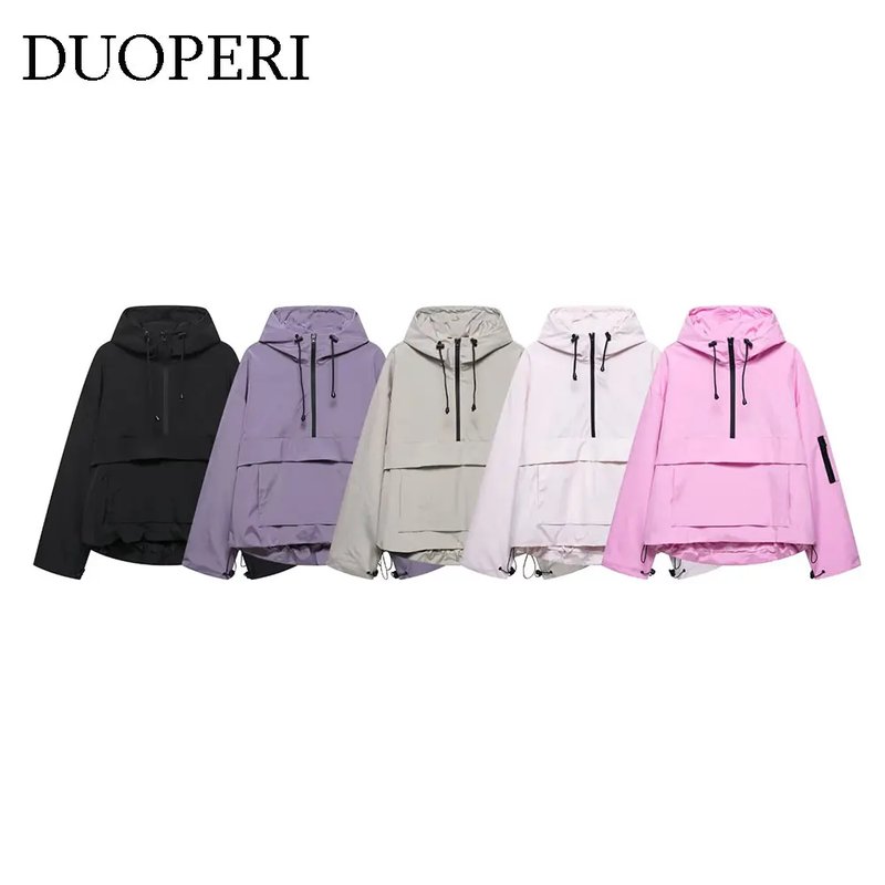 Chic Y2K Hooded Pullover Jacket