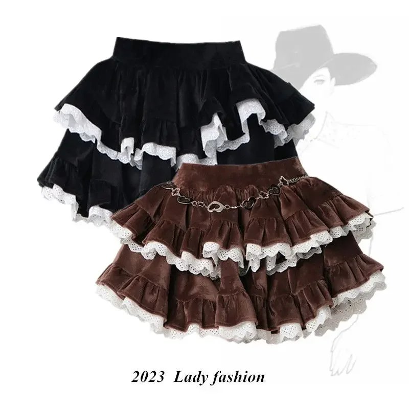 Chic Japanese Lolita Ruffle Skirt