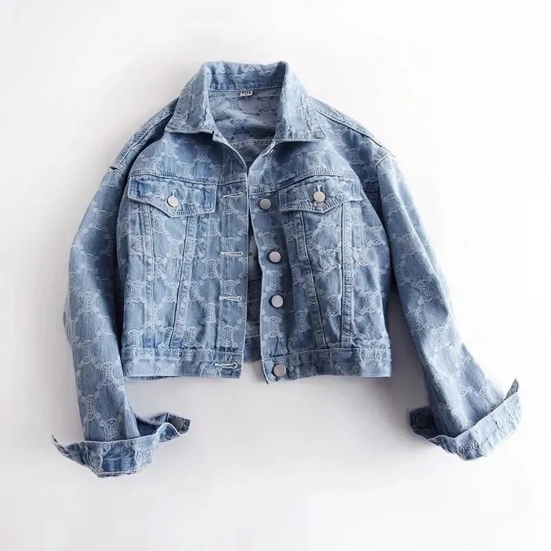 Stylish Women's Embroidered Denim Jacket