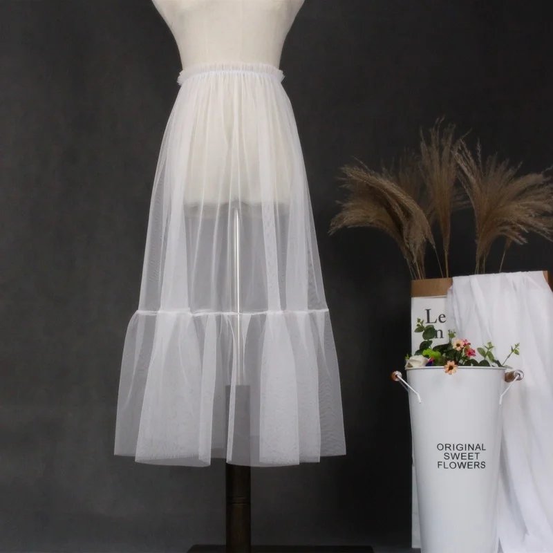 Chic Lace Trim Midi Skirt