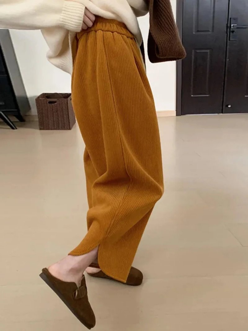Plus Size Wide Leg Corduroy Pants