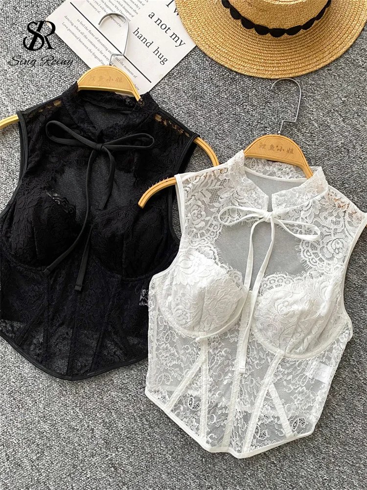 Retro Lace Corset Mini Top