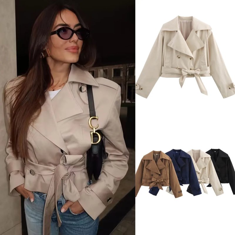 Stylish Double-Breasted Trench Coat