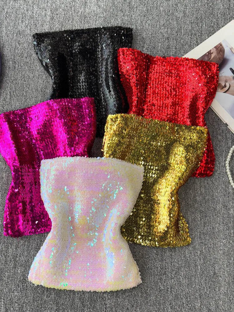 Pink Sequin Performance Tube Top