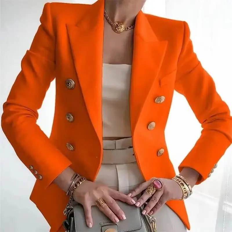 Elegant Women's Double-Breasted Blazer