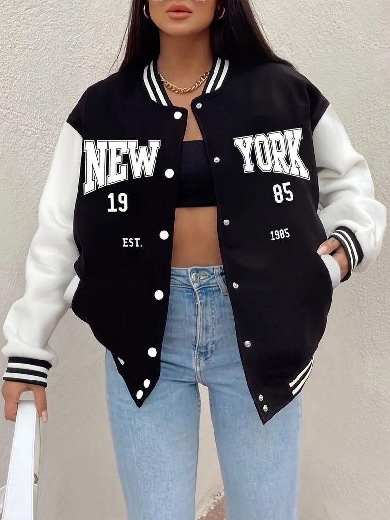 Cozy Women's Baseball Jersey Jacket