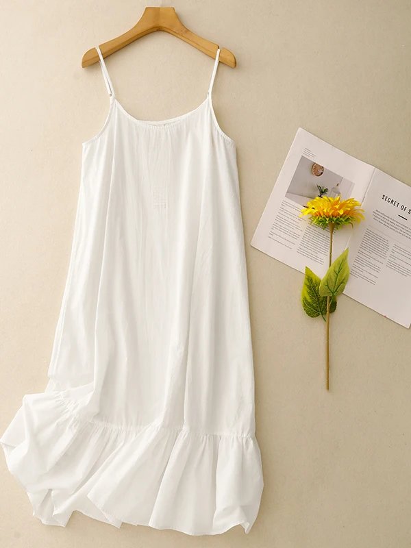 Summer Cotton Linen Maxi Skirt