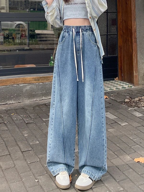 Plus Size High Waist Wide Leg Jeans