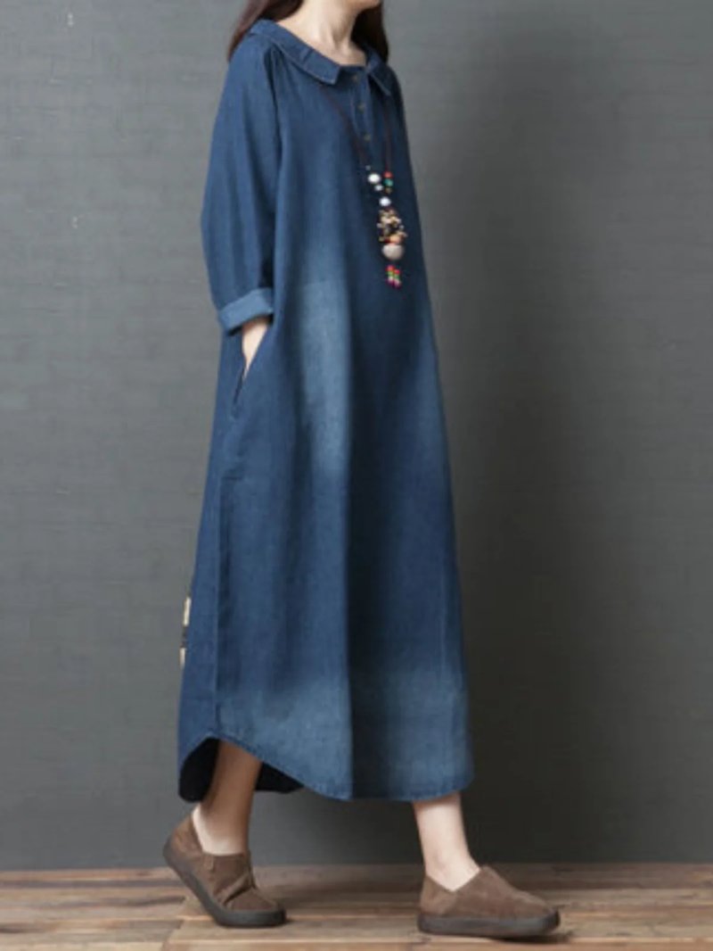 Plus Size Loose Fit Denim Skirt