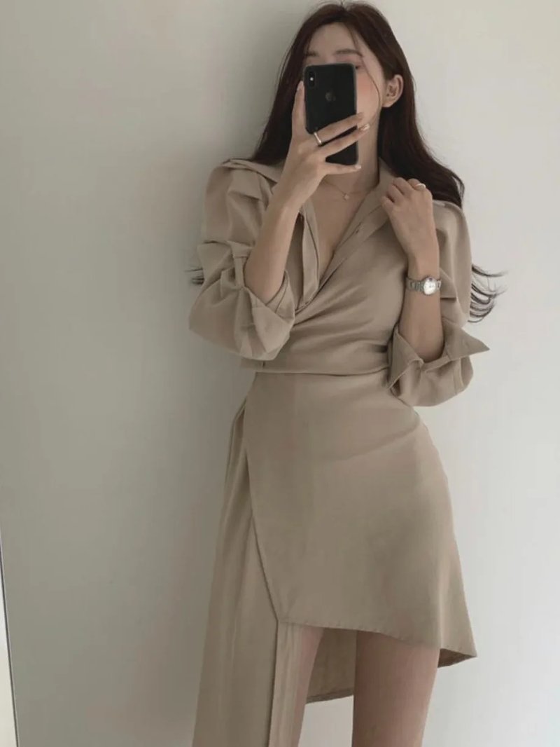 Chic Asymmetrical Shirt Dress