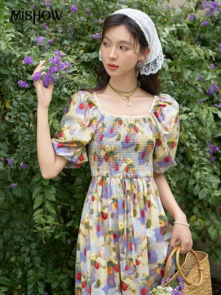 Floral Smocked Midi Dress for Summer