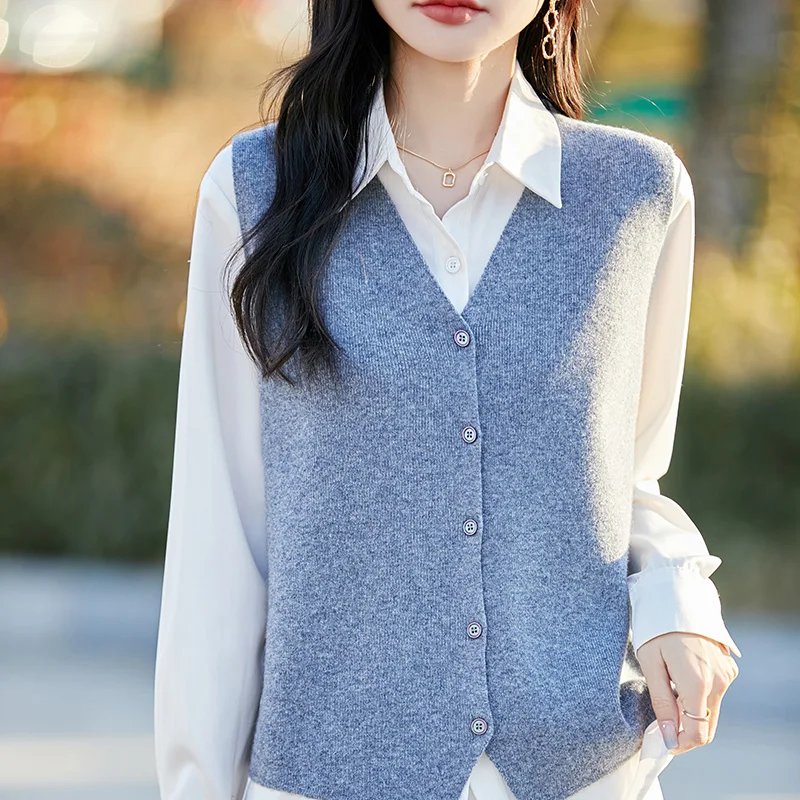 Cozy Merino Wool V-Neck Vest