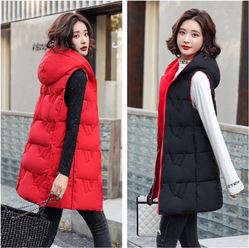 Korean Slim Hooded Down Vest