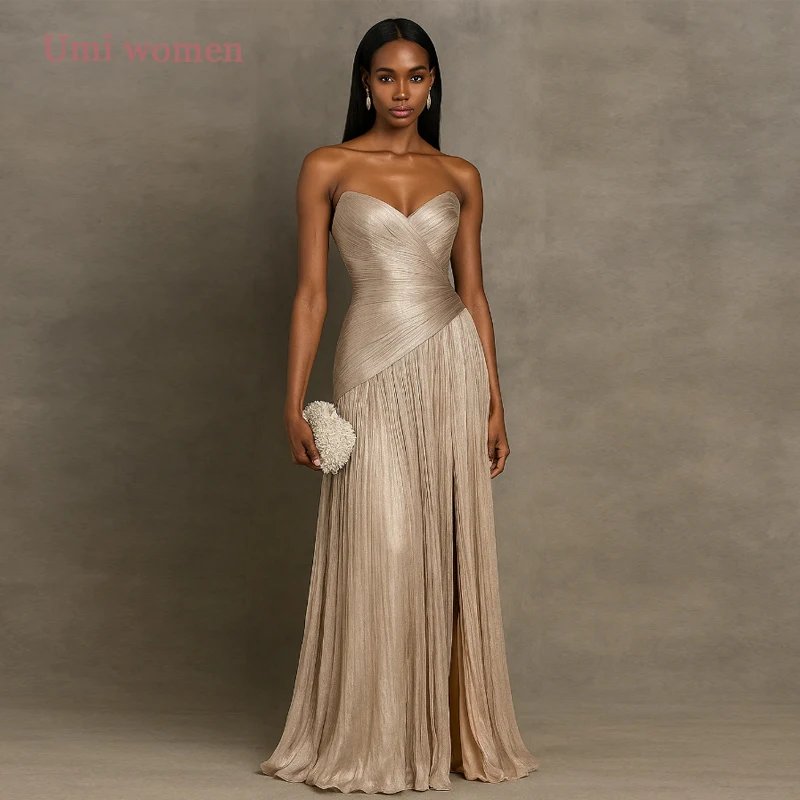 Elegant Strapless A-Line Evening Gown