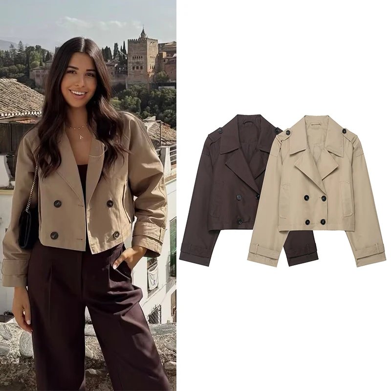 Chic Double Breasted Trench Coat