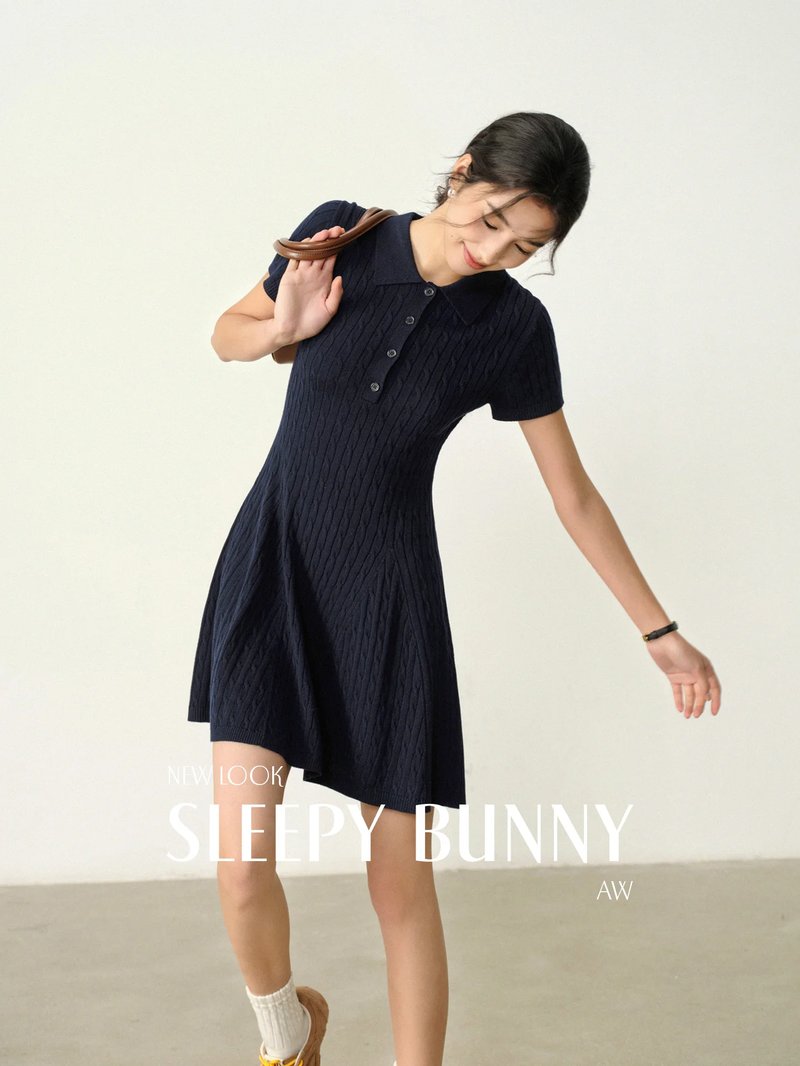 Elegant A-Line Knit Dress for Women