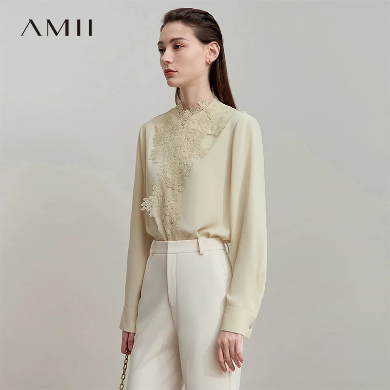 Elegant Lace Splicing Blouse