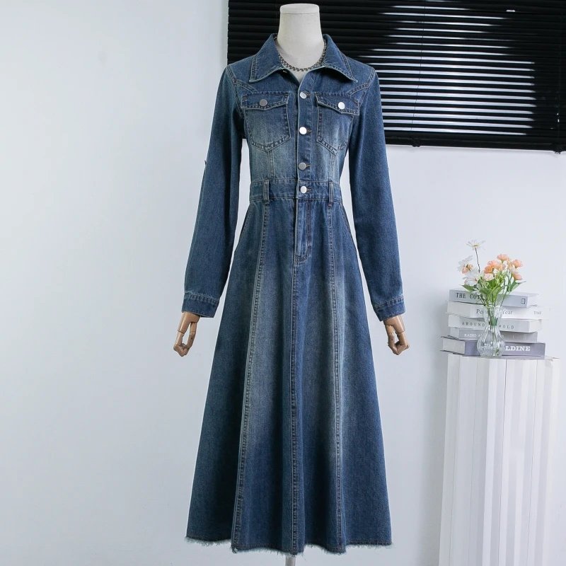 Oversized Denim Shirt Dress
