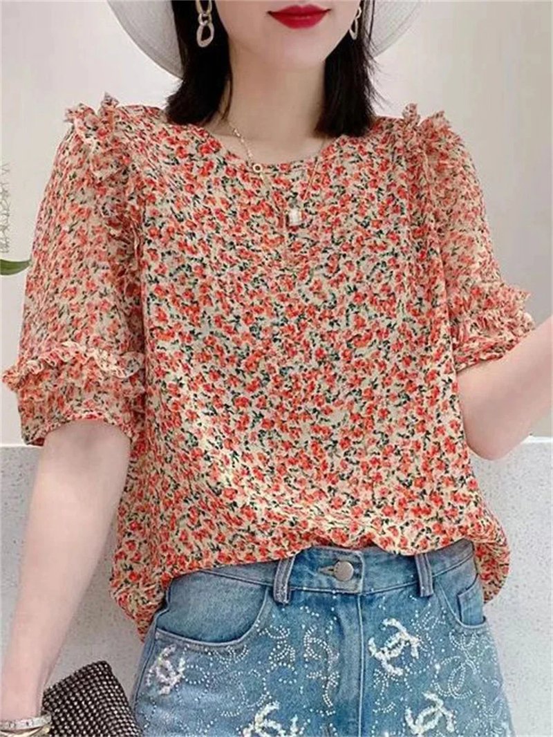 Chic Summer Bow Tie Blouse