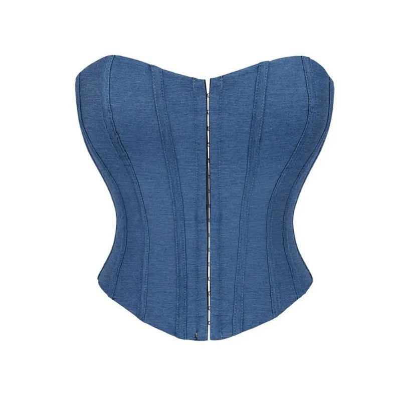 Stylish Denim Corset Bustier Top