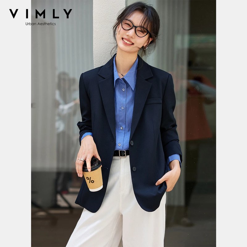 Elegant Navy Blue Oversized Blazer