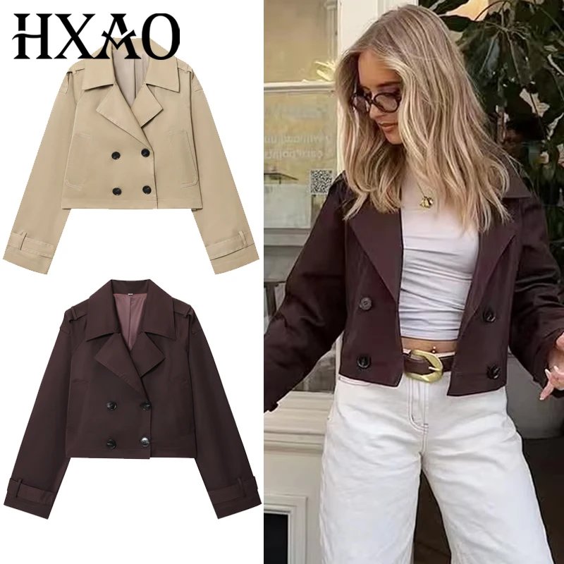 Chic Oversized Brown Windbreaker
