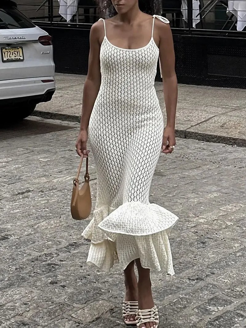 Chic Backless Knitting Bikini Cover-Up