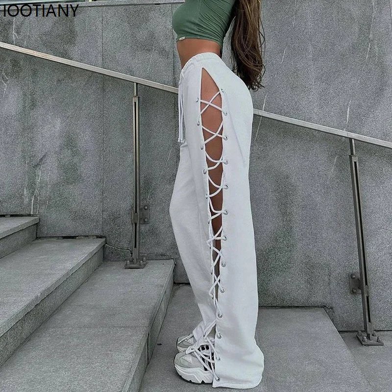 High-Waist Casual Drawstring Sweatpants