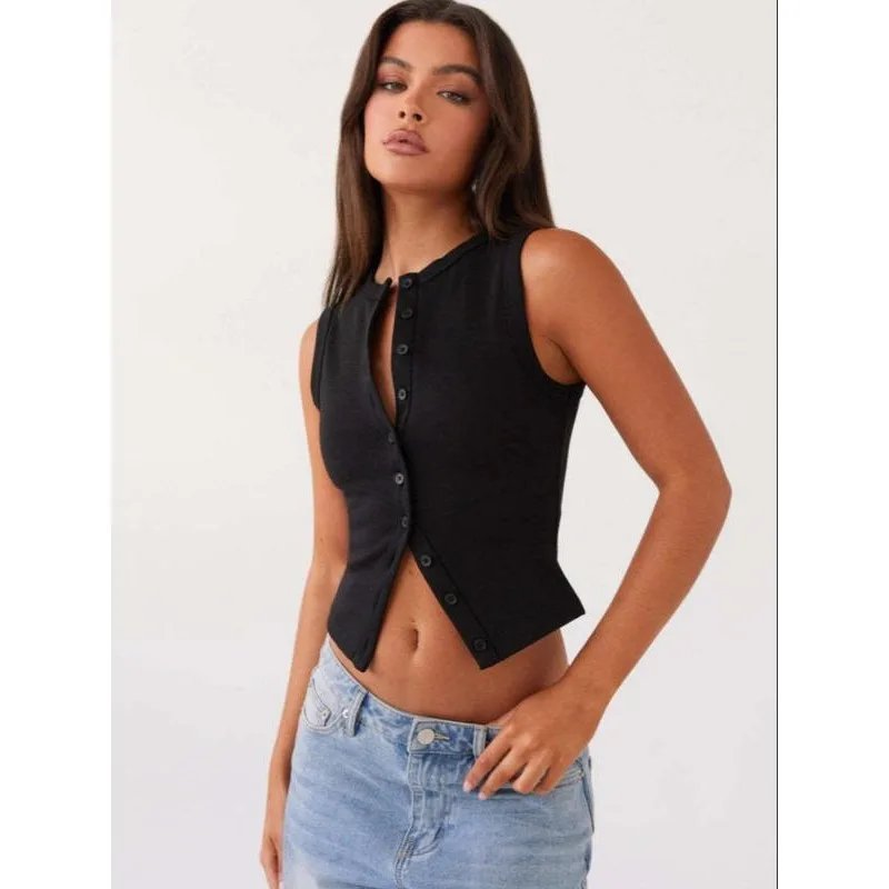 Chic Plus Size Button Tank Top