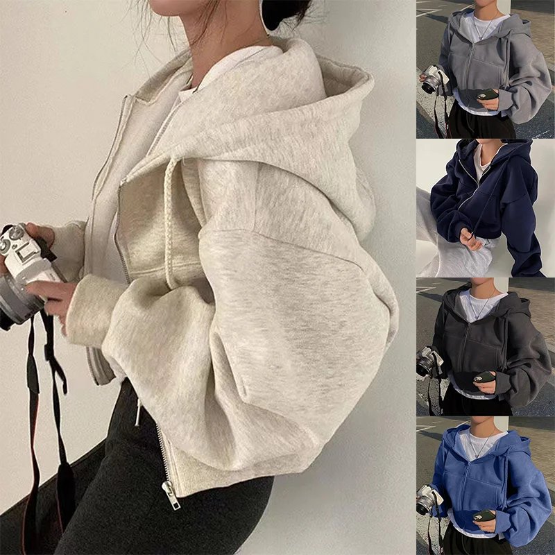Plus Size Fleece-Lined Hooded Sweatshirt