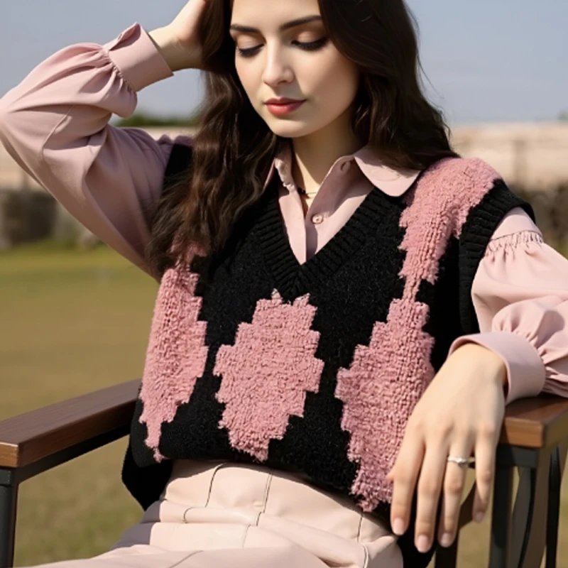 Chic V-Neck Knitted Vest